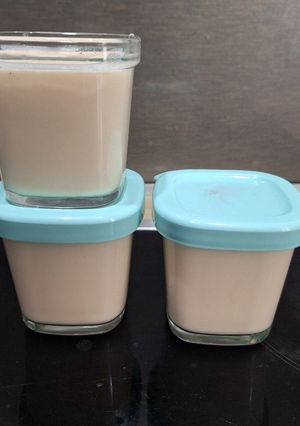 Une photo de Panna cotta litchi rose