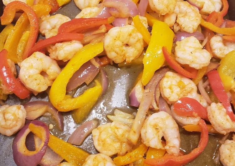 Simple Way to Prepare Delicious 1 pan shrimp fajitas