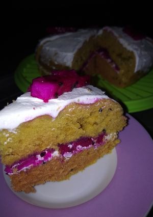 Foto resep Bolu buah naga simple