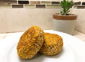 Una foto de Croquetas de garbanzos, zapallo 🎃 y zanahoria 🥕🧡