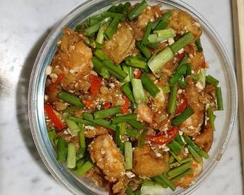 Ultimate Cooking Recipe Crispy tofu and prawn with salted egg sauce Delicious and Healthy