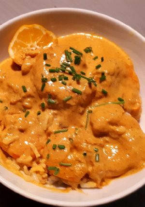 Une photo de Crevette curry coco