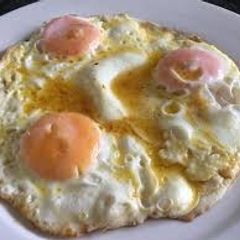 A picture of Runny fried  eggs.