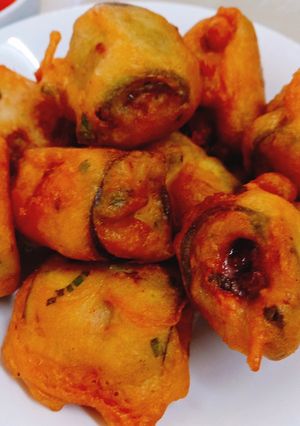 Hình của món Cà tím cuộn thịt chiên giòn.