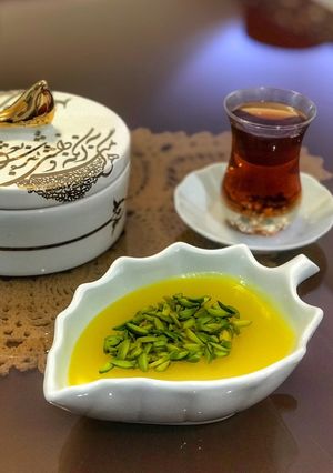عکسی از دستور دسر فوری زعفرانی
