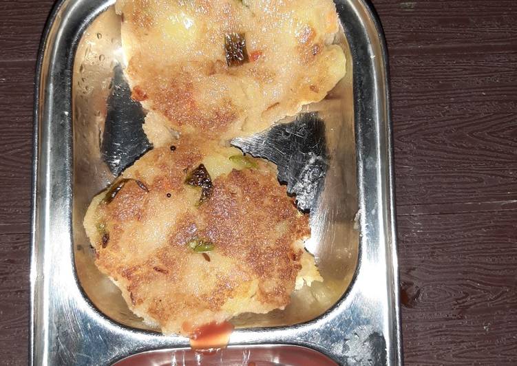 Recipe of Any-night-of-the-week Leftover upma tikki rava tikki