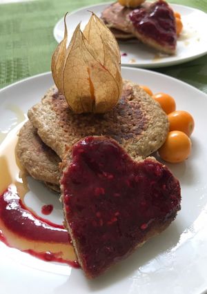 Una foto de Pancakes del amor 💕(con higos)