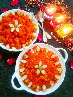 A picture of Carrot Halwa in Pressure Cooker.