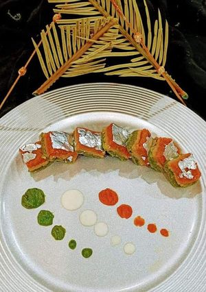 A picture of Tricolor Peanut Burfi.