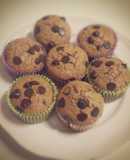 Madalenas de banana con chips de chocolate
