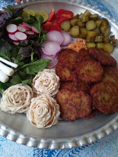عکسی از دستور کتلت گوشت با آرد نخودچی بدون تخم مرغ