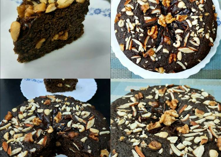 Steps to Prepare Homemade Oats Dates and Walnuts Chocolate Cake
