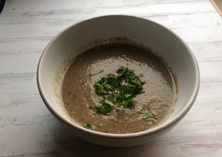 Steps to Prepare Perfect 4-Mushroom soup (vegan- and paleo-friendly) #soupcontest