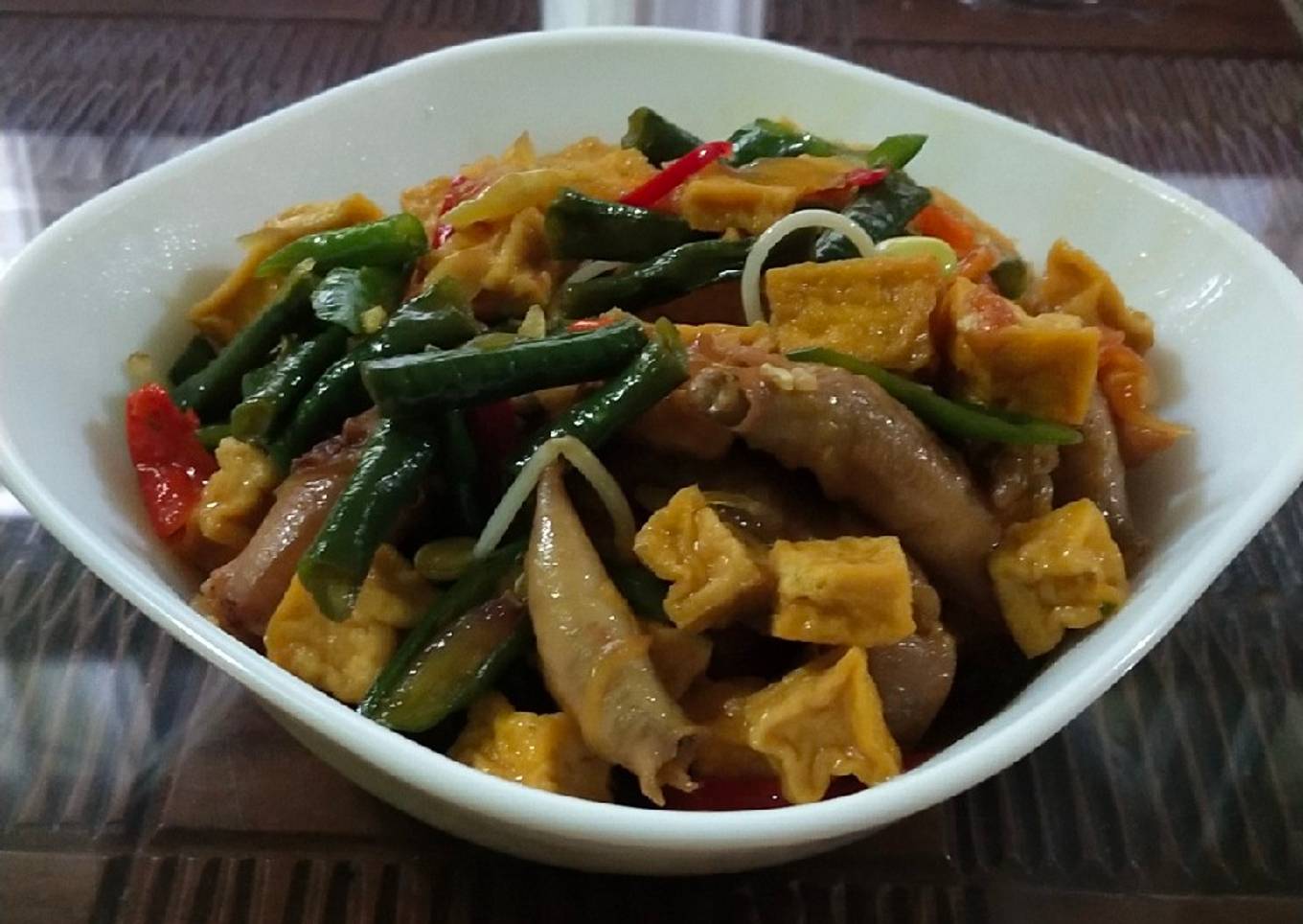 Tumis ikan asin cumi