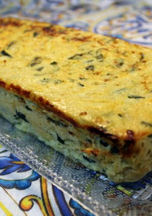 Una foto de Flan de calabacín o Tortilla de calabacín al horno