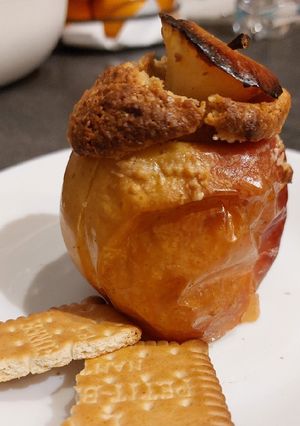 Une photo de Pomme au four à la crème de petits beurre