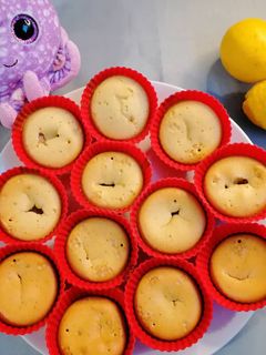 Une photo de Muffins citron et cœur à la confiture de pommes