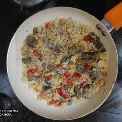 Butter veggies in white sauce (without onion and garlic) A picture of Butter veggies in white sauce (without onion and garlic).