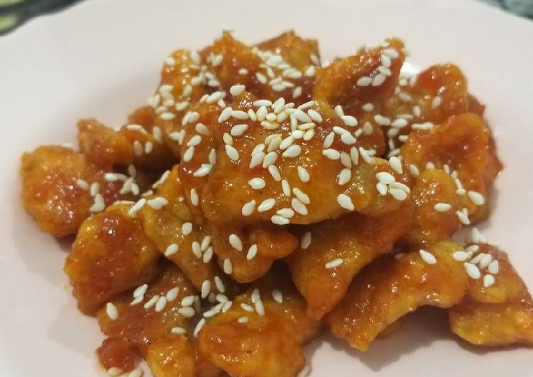 Ayam crispy saus ala korea