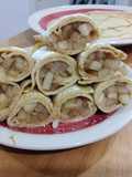 Crepes de coco y manzana
