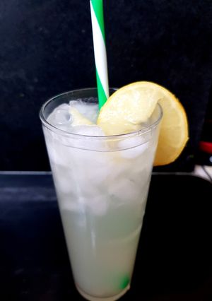 A picture of My Refreshing Drink on Hot Day. Lemon crushed ice water. 😎.