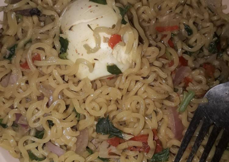 Indomie and boiled egg
