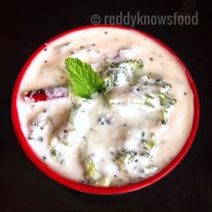 A picture of Flavourful Brocolli Mint Raita.