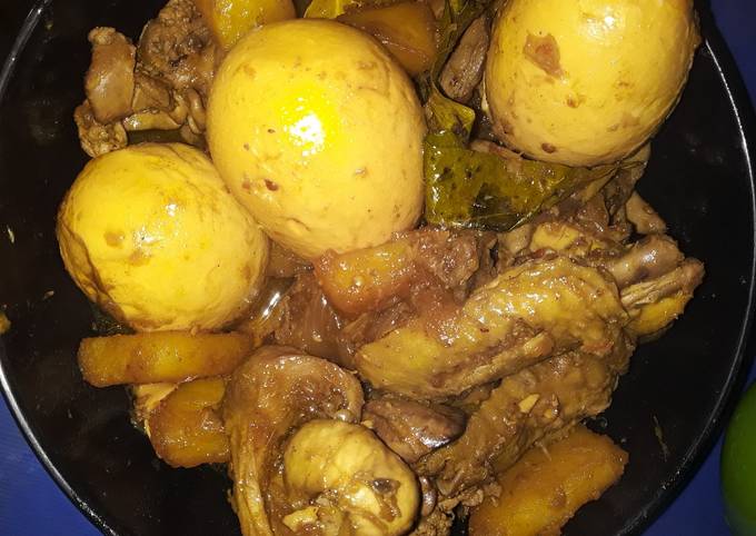 Semur telur, kentang dan rempelo ati