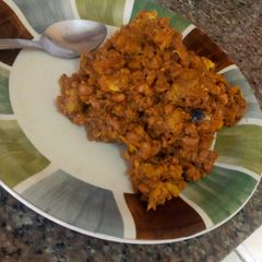 A picture of Beans and Plantain porridge.