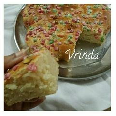 A picture of Eggless Tutti fruity Cake.
