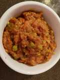 Boiled mashed eggplants