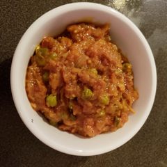 A picture of Boiled mashed eggplants.