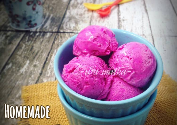 Resep Ice cream Naga Merah, Enak Banget