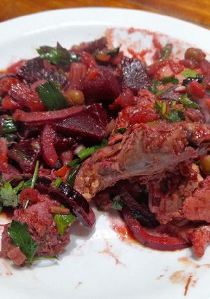 Una foto de Pollo, verduras crudas y cocidas (cambalache de sabor)