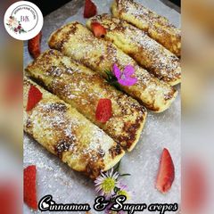 Cinnamon and sugar crepes A picture of Cinnamon and sugar crepes.