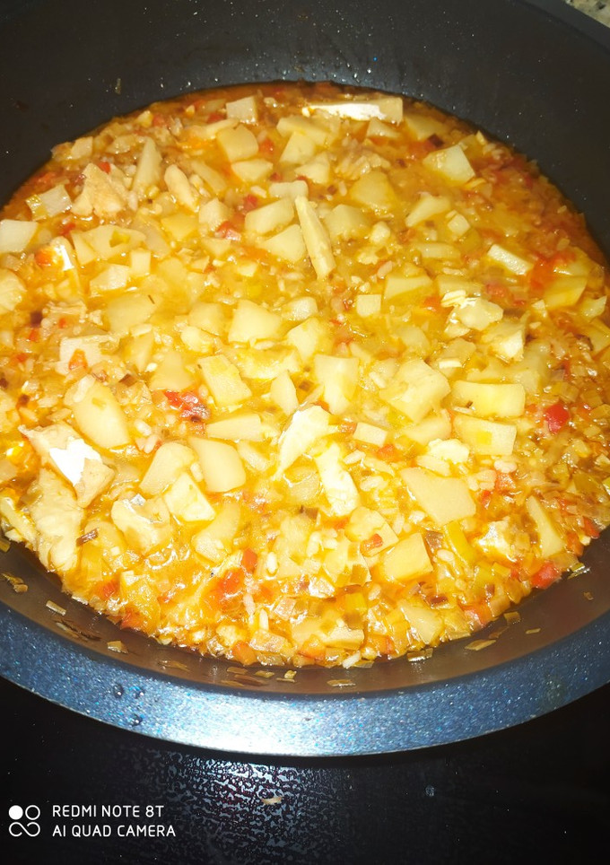 Una foto de Patatas con bacalao