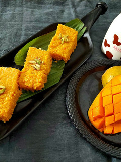 A picture of Mango Milk Cake.