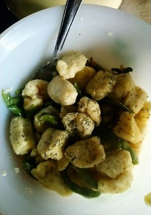 Une photo de Lazy dumpling et haricots verts