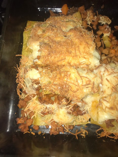 Una foto de Lasaña de soja texturizada sin gluten