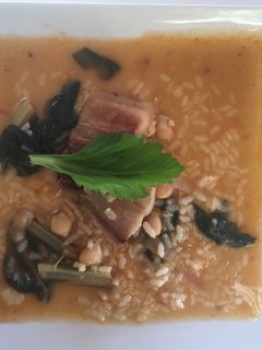 Una foto de Potaje de arroz con acelgas