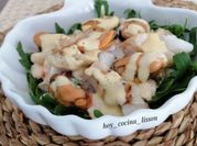 Una foto de alubias blancas con pescado