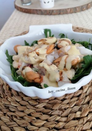 Una foto de Ensalada de alubias blancas con merluza