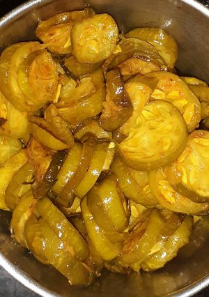 A picture of Kundru ki sabzi.