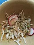 Ensalada de col, rábano y brotes de alfalfa