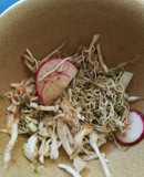 Ensalada de col, rábano y brotes de alfalfa