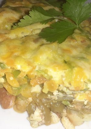 صورة لوصفة قراتان لوبيا مانشتو بالخضارفي الفرن👌🏻😋