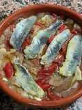 Escalivada con filetes de sardina