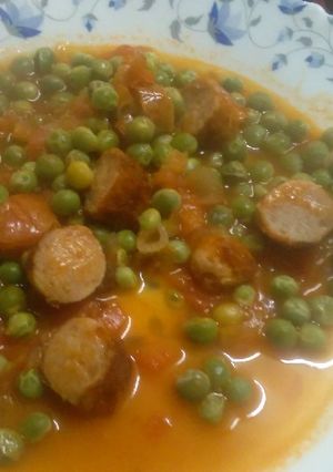 A picture of Sausage stew.