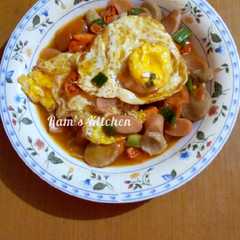 รูปของ 58. Telur bakso sosis asam manis ~ PRAKTIS/MENU SAHUR