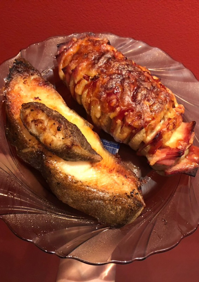 Una foto de Papas al estilo hasselback